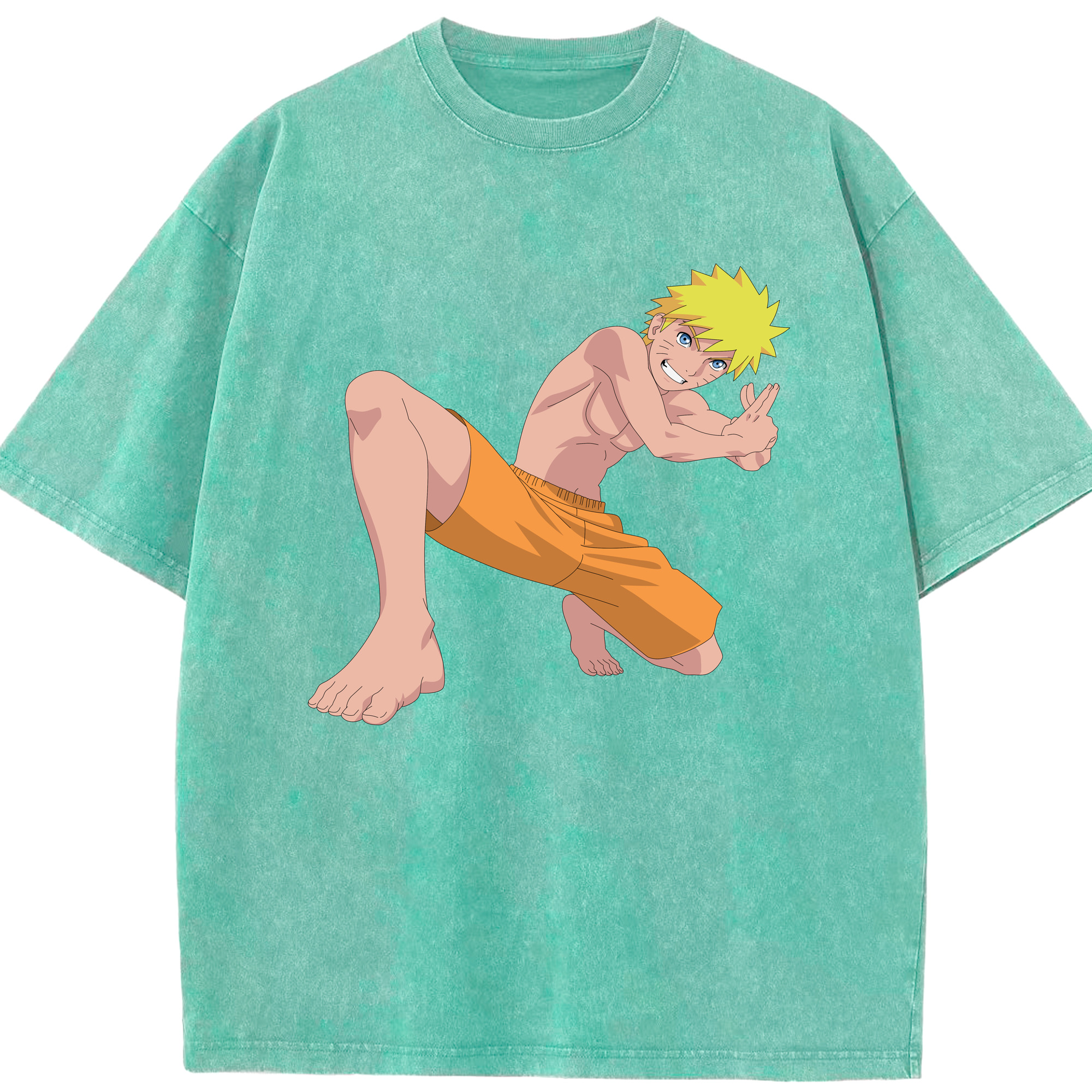 （画像用） NARUTO -ナルト- うずまき ナルト Uzumaki Naruto 綿100% ヴィンテージ風 半袖Tシャツ（フロントプリント）